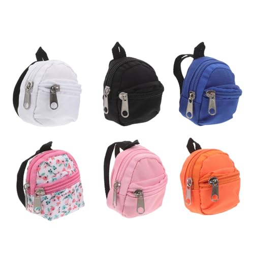 Vaguelly 6 Stück Teiliges Mini Puppen-Rucksack Cartoon Reißverschluss-schulrucksäcke für Puppen Leicht Tragbar Pflegeleicht für Fantasievolles Rollenspiel und Outdoor-aktivitäten Vaguelly 6 Stück Teiliges Mini Puppen-Rucksack Cartoon Reißverschluss-schulrucksäcke für Puppen Leicht Tragbar Pflegeleicht für Fantasievolles Rollenspiel und Outdoor-aktivitäten von Vaguelly