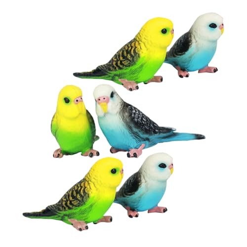 Vaguelly 6 Stück Teiliges Realistische Papagei Figurine Kleine Lebensnahe Vogelmodelle Grün und Blau Kindersicheres Kunststoffspielzeug Dekorativ und Lehrreich für Zuhause und Garten von Vaguelly