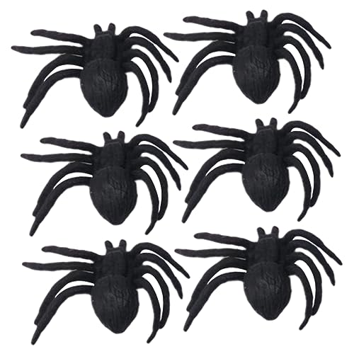 Vaguelly 6 Stück Teiliges Realistisches Spinnenmodell aus Flexiblem TPR Gruselige Halloween Deko Vielseitige Scherzartikel für Partys Indoor Outdoor Spinnenfiguren zum Erschrecken und von Vaguelly