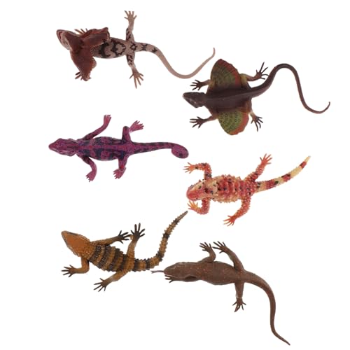 Vaguelly 6 Stück Teiliges Set Realistischer Eidechsen Modelle Künstliche Reptilien Figuren für Garten Dekoration und Lernspielzeug Langlebig Leicht und Bruchfest von Vaguelly
