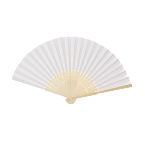 Vaguelly 6 Stück Teiliges Weißer Faltbarer Handfächer zum Bemalen Chinesischer Klappfächer für DIY Malspaß Dekorativer Blanko fächer für Partygeschenke und Kreative Gestaltung von Vaguelly