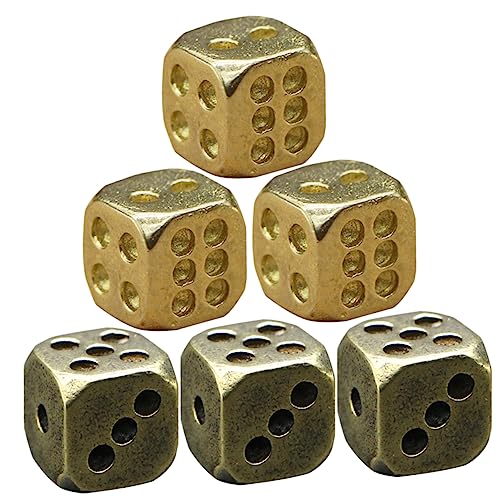Vaguelly 6 Stück Vintage Würfelspiele ästhetisch sechsseitig Die faschingsaccessoires Fasching Accessoires bar Accessories Safe Toy Karneval Vintage Kupferwürfel von Vaguelly