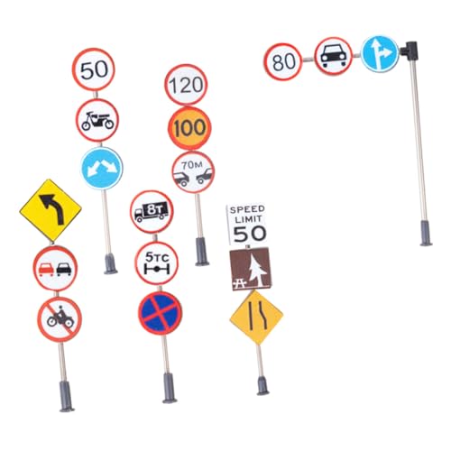Vaguelly 6 Stück Zubehör Für Mikrolandschaften Rollenspiel Straßenschild Simulation Verkehrszeichen Schilder Für Sandtisch-straßensperren Verkehrsschild Selber Machen Abs Plus Edelstahl von Vaguelly