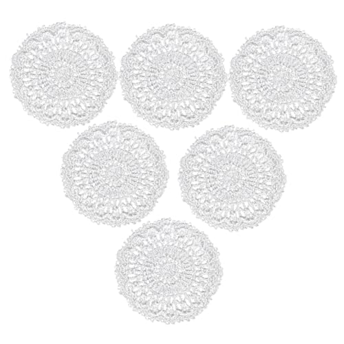 Vaguelly 6stücke Miniatur Tischsets Weißem Häkelspitzen-lace Dekorative Tischmatten Für Für Kinderzimmer Und Spielzeughäuser von Vaguelly