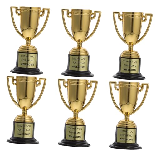 Vaguelly 6 Stück kleine Trophäe kleine partygeschenke Trophäen für verschiedene Anlässe Trophäensammlung Trophäen für Mini-Trophäen Plastik Golden Wiederverwendbar von Vaguelly