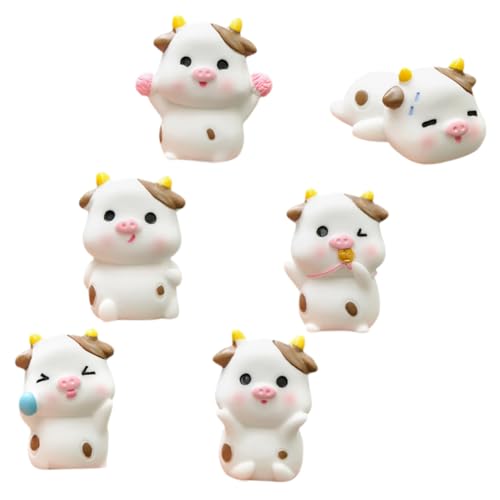 Vaguelly 6 Stücke Kuh Miniatur Figuren Micro Landschaft Garten Tier Modell Kuh Ornament Vaguelly 6 Stücke Kuh Miniatur Figuren Micro Landschaft Garten Tier Modell Kuh Ornament von Vaguelly