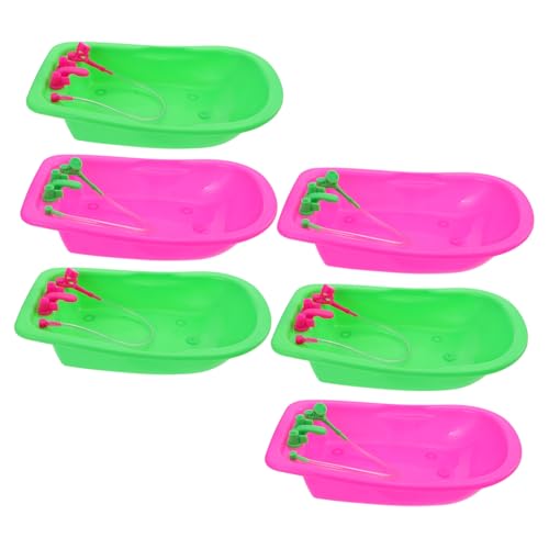 Vaguelly 6 Stücke Puppe Badewanne Zubehör Mini Dekorative Mini Badewanne Mini Zubehör Puppe Versorgung Puppe Zubehör Mini Badewanne Modell Puppe Zubehör Abs von Vaguelly