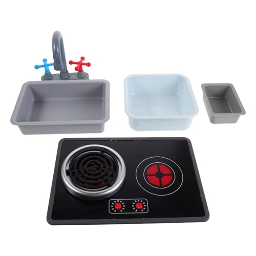 Vaguelly 6 Teiliges Küchenset Mini Induktionsherd Mit Licht Und Soundeffekten – Kochspielzeug Mit Wasserhahn Quadratischer Und Rechteckiger Spüle Vaguelly 6 Teiliges Küchenset Mini Induktionsherd Mit Licht Und Soundeffekten – Kochspielzeug Mit Wasserhahn Quadratischer Und Rechteckiger Spüle von Vaguelly