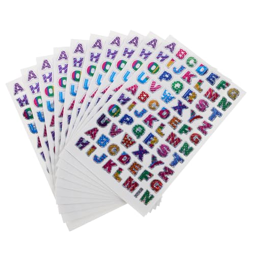 Vaguelly 60 Blatt Bling Glitzer Aufkleber Alphabet Sticker für DIY Bastelprojekte Schulaktivitäten und Buchdekoration Teiliges für Studenten Vaguelly 60 Blatt Bling Glitzer Aufkleber Alphabet Sticker für DIY Bastelprojekte Schulaktivitäten und Buchdekoration Teiliges für Studenten von Vaguelly