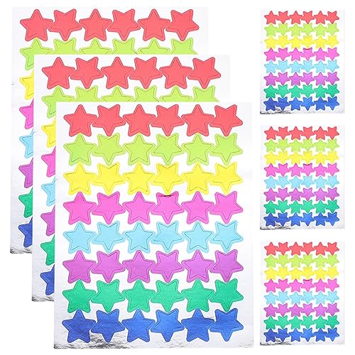 Vaguelly 60 Blatt Star-belohnungsaufkleber Farbige Aufkleber Massenaufkleber Kinderaufkleber Masse Scrapbook -Verzierungen Sternaufkleber Selber Machen Lehreraufkleber PVC von Vaguelly
