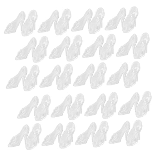 Vaguelly 60 Paare Kristall Pantoffel Drinnen Desktop Puppenteile Tun So, Als Würden Sie Requisiten Mini-Schuhe Puppe Verkleiden Zubehör Plastik Transparent von Vaguelly