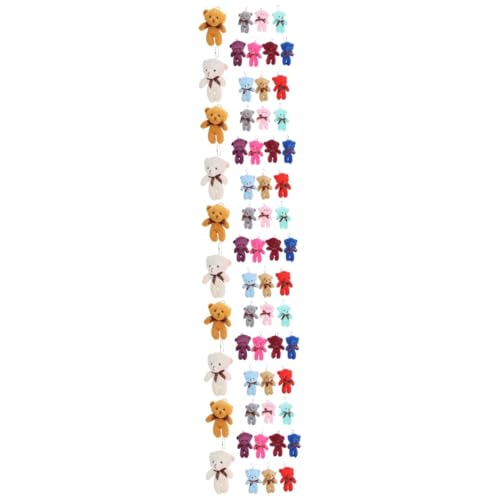Vaguelly Spielzeuge 60 STK Plüschbär-Schlüsselanhänger Bärentierplüschpuppen ausgestopfte Puppen tragen Schlüsselringe Plüschtier Bärenpuppe für Schlüsselanhänger DIY Plüschbären Mini von Vaguelly