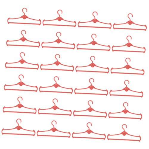 Vaguelly 60 Stück Mini Kleiderbügel für Puppen Orange Realistische Kleiderhänger für Puppenbekleidung für DIY und Puppenhaus Zubehör von Vaguelly