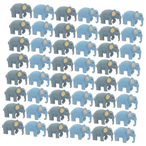 Vaguelly 60 Stück Teiliges Miniatur Elefant Modell aus Robustem Resin Realistische Wildtierfiguren in Dunklen und Hellen Farbtönen für Puppenhäuser Gartendekor und Kreative DIY-projekte von Vaguelly