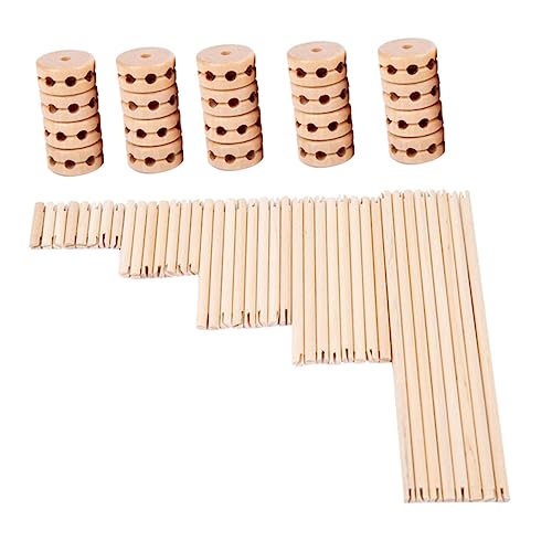 Vaguelly 60 Teiliges Holzspielzeug Set Für Pädagogisches Bauklötze Zur Der Kognitiven Fähigkeiten Kinderspielzeug Für Frühe Bildung Und Kreatives von Vaguelly