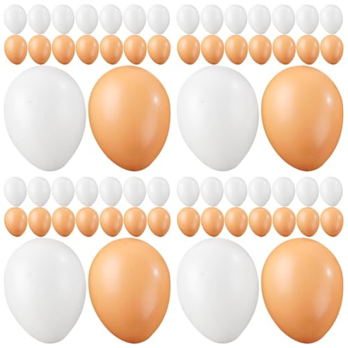 Vaguelly 64 STK Simulations-Ei-Requisiten Goldrand Lebensmitteldekor Spielzeug Modelle Hühnerstall Eier Küche Food-Modell Kanten gefälschte Eier Enteneier schmücken Kind nachgeahmte Eier von Vaguelly