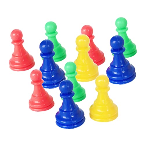 Vaguelly 64 Stück Schach Dame Schach zubehör schachfiguren Set Plastikschachfiguren Schachfiguren Prop Farbige Schachfiguren Anfänger Schachset Spiel Schachbrett gemischter Farbprüfer von Vaguelly