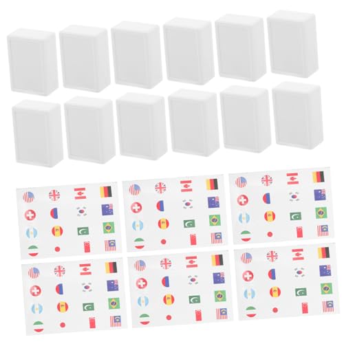 Vaguelly 65 Stück Teiliges Mahjong Spielset mit Flaggenmuster Tragbares Brettspiel für Erwachsene für Partys und Gesellige Zusammenkünfte aus Robusten Kunststoffstickern Gefertigt Einfach von Vaguelly