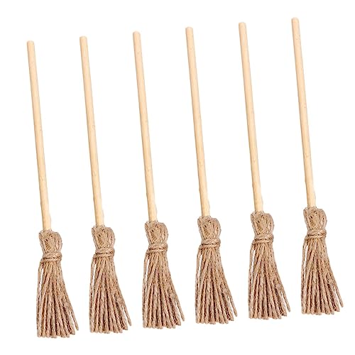 Vaguelly 6pcs Puppe Besen Miniatur Reinigung Spielzeug Mini Seil Besen Für Puppen Reinigung von Vaguelly