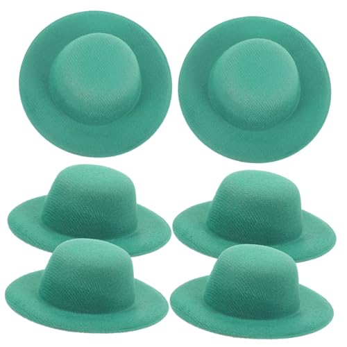 Vaguelly 6St Mini-Cowboyhut Mini-Hüte für Puppenhäuser Kleiner Cowgirlhut Mini-Hut Miniatur-Dinge Kinderkleider kinderkleidung kleine Hüte zum Basteln Minihüte für Partys Stoff Green von Vaguelly