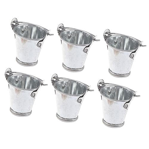 Vaguelly 6St Modell mit silbernem Eimer für kinderspielzeug ausgefallene Weihnachten großer Indoor-Blumentopf Mini kleine Eimerfigur Eimer Metall Silver Vaguelly 6St Modell mit silbernem Eimer für kinderspielzeug ausgefallene Weihnachten großer Indoor-Blumentopf Mini kleine Eimerfigur Eimer Metall Silver von Vaguelly