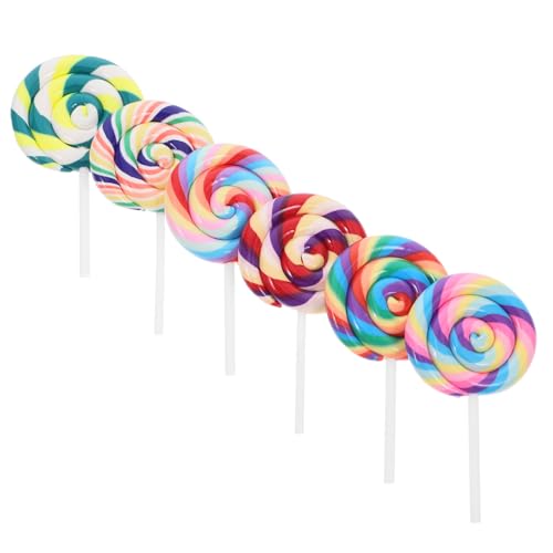 Vaguelly Mehrfarbige Lollipop-Requisiten Gefälschte Süßigkeiten-requisitenmodelle Weicher Ton Lollis für Jungen und Mädchen Party-zubehör Vaguelly Mehrfarbige Lollipop-Requisiten Gefälschte Süßigkeiten-requisitenmodelle Weicher Ton Lollis für Jungen und Mädchen Party-zubehör von Vaguelly
