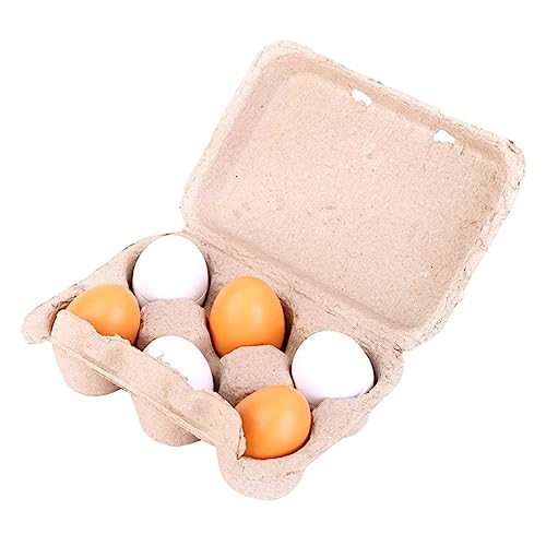 Vaguelly 6St simulierte Enteneier küchenspielzeug für Kitchen Toys for Kinderspielzeug -Ei- lebensechtes Eierspielzeug pädagogisches hölzern von Vaguelly