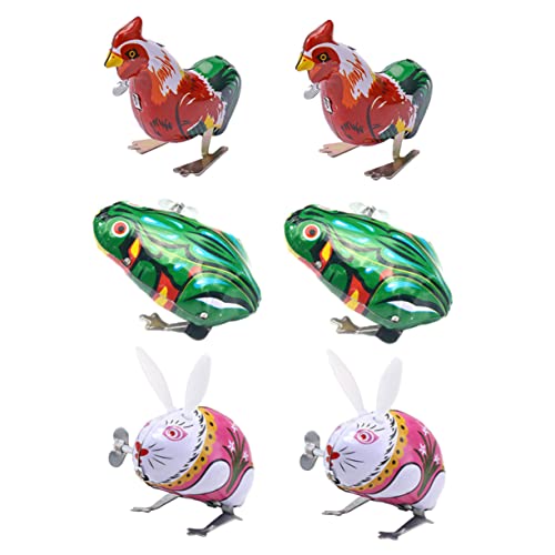 Vaguelly 6stücke Teiliges Aufziehspielzeug Mit Tiermotiven Robuste -Junge Mädchen-spielzeuge Für Kreatives Spielen Und Dekoration Frosch Hahn Hase von Vaguelly