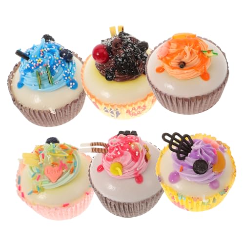Vaguelly 6stücke Künstliche Cupcake Dekoration Für Fotografie Küche Festlichkeiten Imitation Bunten Farben Perfektes Zubehör Für Kuchenläden Und Heimdekoration von Vaguelly