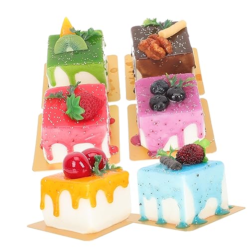 Vaguelly 6Stücke Künstliche Kuchenmodelle Realistische Dessertdekoration für Fotografie und Anlässe Faux Mousse Kuchen für Zuhause Büro Bäckerei und Hochzeiten von Vaguelly
