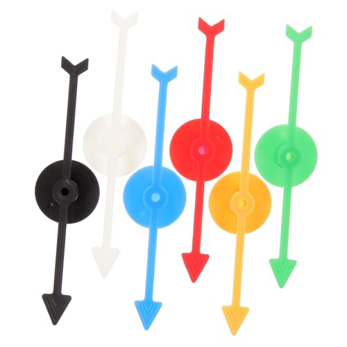 Vaguelly 6Stücke Teiliges Bunte Pfeilspinner aus Kunststoff für Brettspiele DIY Rotationsspiele Langlebige Spielzeuge für Partys und Unterricht Vielseitig Einsetzbar Leicht von Vaguelly