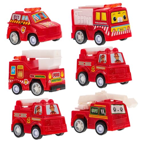 Vaguelly 6er Set Feuerwehrfahrzeug Mini Trucks Schiebe Und Fahrmodelle Für Ab 3 Jahren Pädagogisches Für Jungen Und ädchen Geschenkidee Für Kleine Feuerwehrfans von Vaguelly