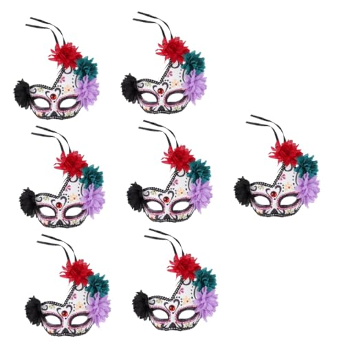 Vaguelly 7 Stück Halloween Maske Halloween Dekor Trendiges Dekor Vintage Dekor Geisterschädel Blumenmasken Party Cosplay Stirnbänder Für Haar Make Up Schickes Kabuki Mode Miss von Vaguelly