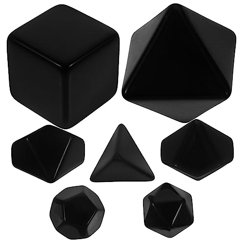 Vaguelly 7 Stück Leere Würfel Brettspiel Würfel Mehrseitige Würfel Partybevorzugungswürfel Würfel Mehrseitig Bastelwürfel Selber Machen Spielwürfel Selber Machen Black Plastik von Vaguelly