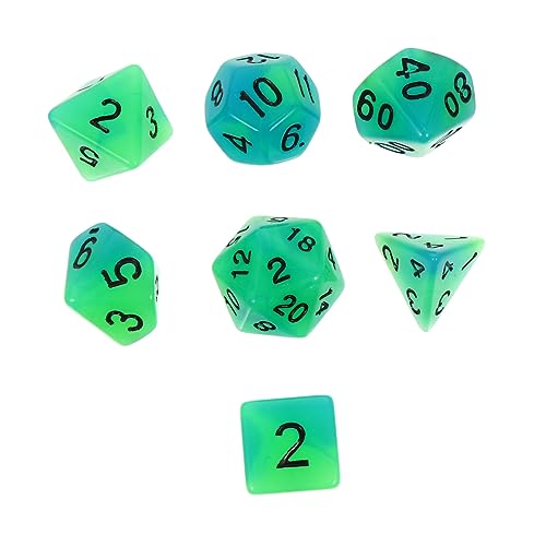 Vaguelly 7 Stück Leuchtende Mehrseitige Würfel Mini Würfel Party Würfelzubehör Leuchtende Würfel Kreative Spielwürfel Brettspiel Requisiten Unterhaltungswürfel Lustige Würfel Spiel von Vaguelly