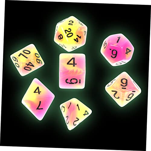 Vaguelly 7 Stück Leuchtende Mehrseitige Würfel Mini Zitat Mehrseitige Spielwürfel Lustige Würfel Partywürfel Spiel Kleine Würfel Partyspiel Requisiten Lustige Würfel von Vaguelly