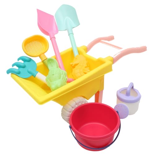 Vaguelly 7 Stück Teiliges Strandspielzeug Set Schaufel Eimer Rechen und Trolley für Kreatives Am Strand Fördert Farben Kreativität und Soziale Fähigkeiten Zufällige Farbe Zufällige Farbe von Vaguelly