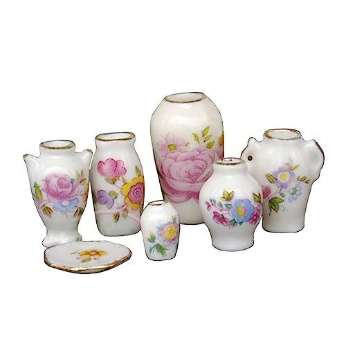 Vaguelly Puppenhaus Zubehör Schlafzimmer 7 Stücke Miniatur Keramik Vase Modelle Mini Ornament Miniaturen Für Dekorative Vaguelly Puppenhaus Zubehör Schlafzimmer 7 Stücke Miniatur Keramik Vase Modelle Mini Ornament Miniaturen Für Dekorative von Vaguelly