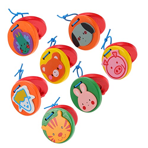Vaguelly 7st Runde Tierkastagnetten -Instrumente Kastagnetten Für Percussion-kastagnetten Kleinkinderinstrumente Instrument Kastagnetten Kastagnette Holz Vaguelly 7st Runde Tierkastagnetten -Instrumente Kastagnetten Für Percussion-kastagnetten Kleinkinderinstrumente Instrument Kastagnetten Kastagnette Holz von Vaguelly