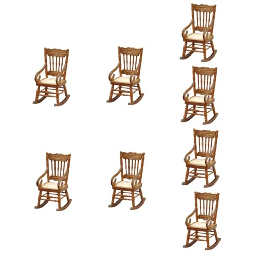 Vaguelly 8 STK Schaukelstuhlmöbel Mini-Holzstuhl Puppenhaus Möbel Spielzeug kinderspielzeug Spielzeug für Kinder Schaukelstuhl für Babys stuhlhussen Mini-Stuhl Mini-Puppenhausmöbel hölzern von Vaguelly
