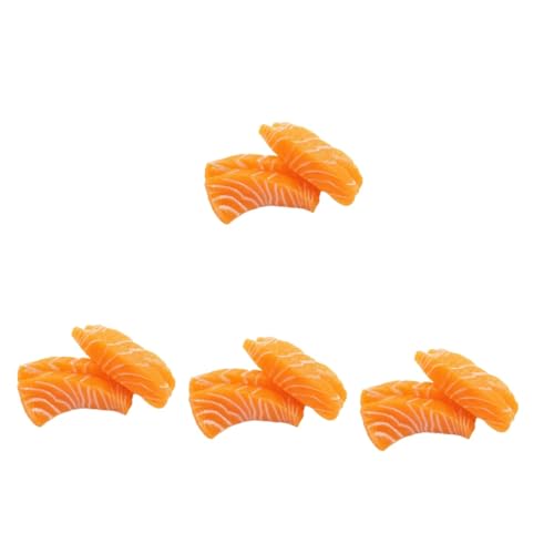 Vaguelly 8 STK Modell Lachsfilet Sashimi-Modell realistisches Japanisches Essen Küche Kinderspielzeug Spielzeuge PVC-Sashimi Zeigen Sie Lachsscheibenmodelle an künstlich schmücken Fisch von Vaguelly