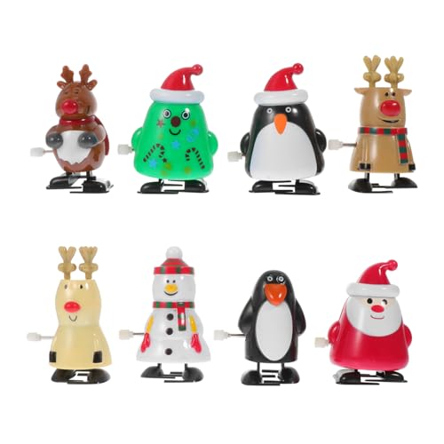 Vaguelly 8 STK Weihnachtliches Aufziehspielzeug für kinderspielzeug spielsachen für Toy Set wackelt Dekorationen Uhrwerk-Cartoon- Aufziehspielzeug aus Eisen von Vaguelly