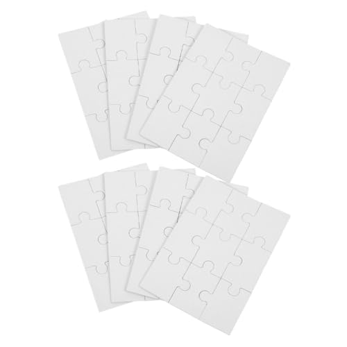 Vaguelly 8 Sätze Blanko-Puzzles 9 Stück/Blatt Weiße Sublimationspuzzles Wärmeübertragungspuzzles für Heimwerker Individuelle Herstellung Ihrer Eigenen Puzzles von Vaguelly