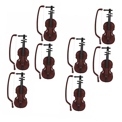 Vaguelly 8 Sets Mini Violine Spielzeug Jungen Und Mädchen Violine Modell Weihnachten Ornament von Vaguelly