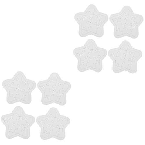 Vaguelly 8 Sätze Puzzle Spielzeug DIY-Handwerk Leere Rätsel Zum Basteln Kidcraft-spielset Wärmeübertragungsrätsel Herzförmige Rätsel Leere Weiße Rätsel Papier Kind Färbung Treppensteiger von Vaguelly