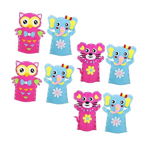 Vaguelly 8 Sets DIY Tierhandpuppe Die Marionetten Puppen Outdoor Für Kinderstrumpf Kinderspielzeug Lustiges Handgemachtes Handpuppe DIY DIY Vlies von Vaguelly