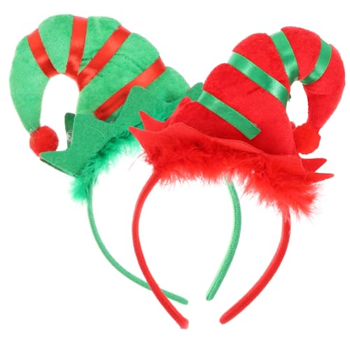 Vaguelly 8 Stk Weihnachtsstirnband Elfenmütze Mit Ohren Kopfschmuck Für Weihnachtsfeiern Weihnachtself-kostüm Partyhüte Für Erwachsene Kinderkleidung Haarband Lustig Feder Fräulein Haarring von Vaguelly