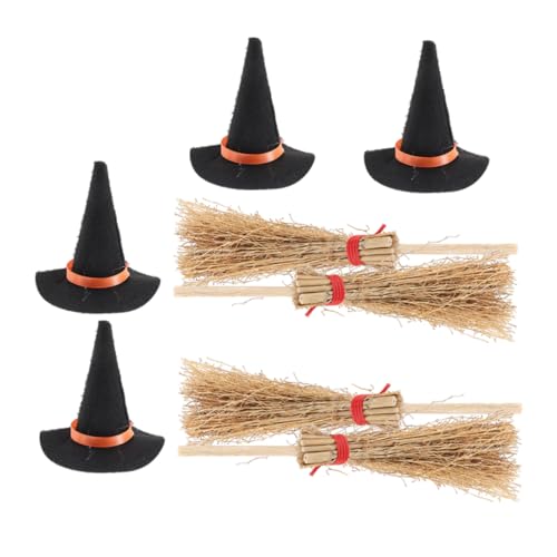 Vaguelly 8 Stück Halloween-Hexenhut Halloween Dekoration Party Dekoration Mini Besen Hexen Puppen Halloween Schwarze Hexenhüte Mini-Besen Mini-Miniatur-Hut Puppenhauslieferungen Holz Black Vaguelly 8 Stück Halloween-Hexenhut Halloween Dekoration Party Dekoration Mini Besen Hexen Puppen Halloween Schwarze Hexenhüte Mini-Besen Mini-Miniatur-Hut Puppenhauslieferungen Holz Black von Vaguelly