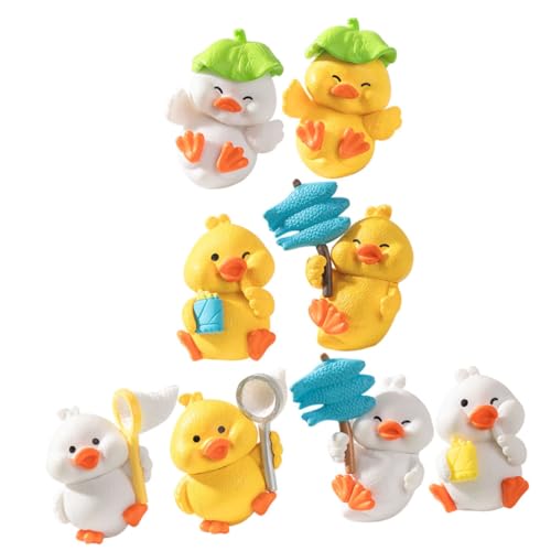 Vaguelly 8 Stück Harz Dekore Entendekor Miniatur Mini zum Verstecken Frösche pflanzendeko gartenfigur Aquarium Dekoration Bastelzubehör Garten kleine Statuen Harzornament Figuren von Vaguelly