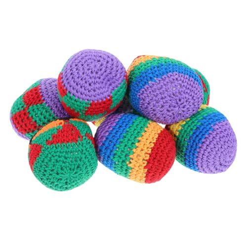 Vaguelly 8 Stück Teiliges Bunte Handgehäkelte Jonglierbälle aus Weichem Garn Sanfte Wurfsäckchen für Kleinkinder Verbessert Koordination Vielseitig für Indoor und Outdoor Spiele Geeignet von Vaguelly